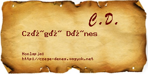 Czégé Dénes névjegykártya